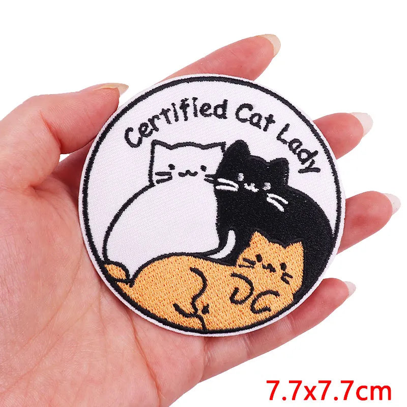 Animal Cat Possum Fox Patch Cartoon Embroidery Patch Iron On Patches For Clothing