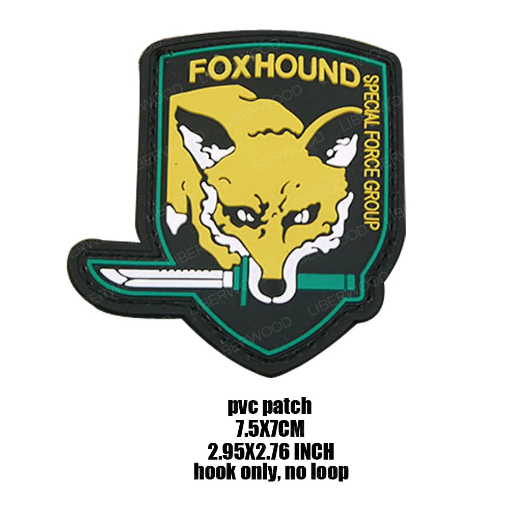 Metal Gear Solid Foxhound Emblem Patch Fox Hound Uniform Sticker Badge Militaria Group Armband Applique