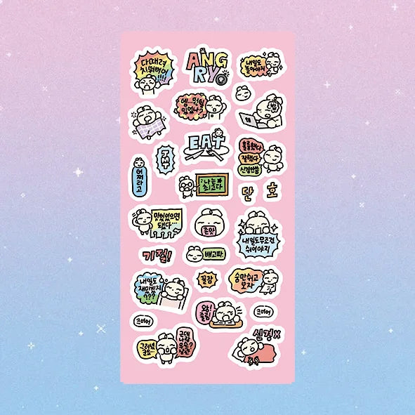 Cute Graffiti Korean Rabbit Cat Stickers Hand Account Diary Notebook Planner Scrapbook DIY Decorative Stickers